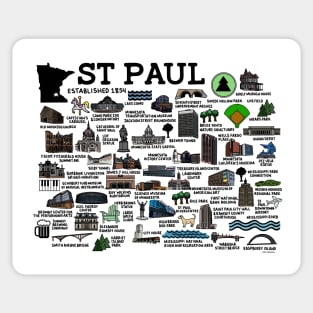 St Paul Map Sticker